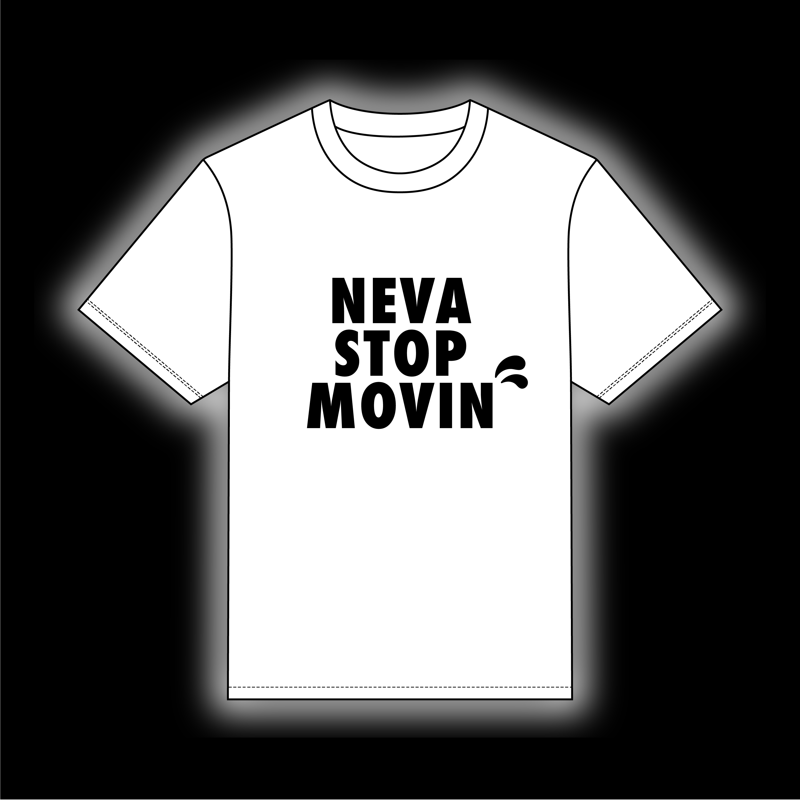 Neva Stop Movin T-shirt [White/Black]