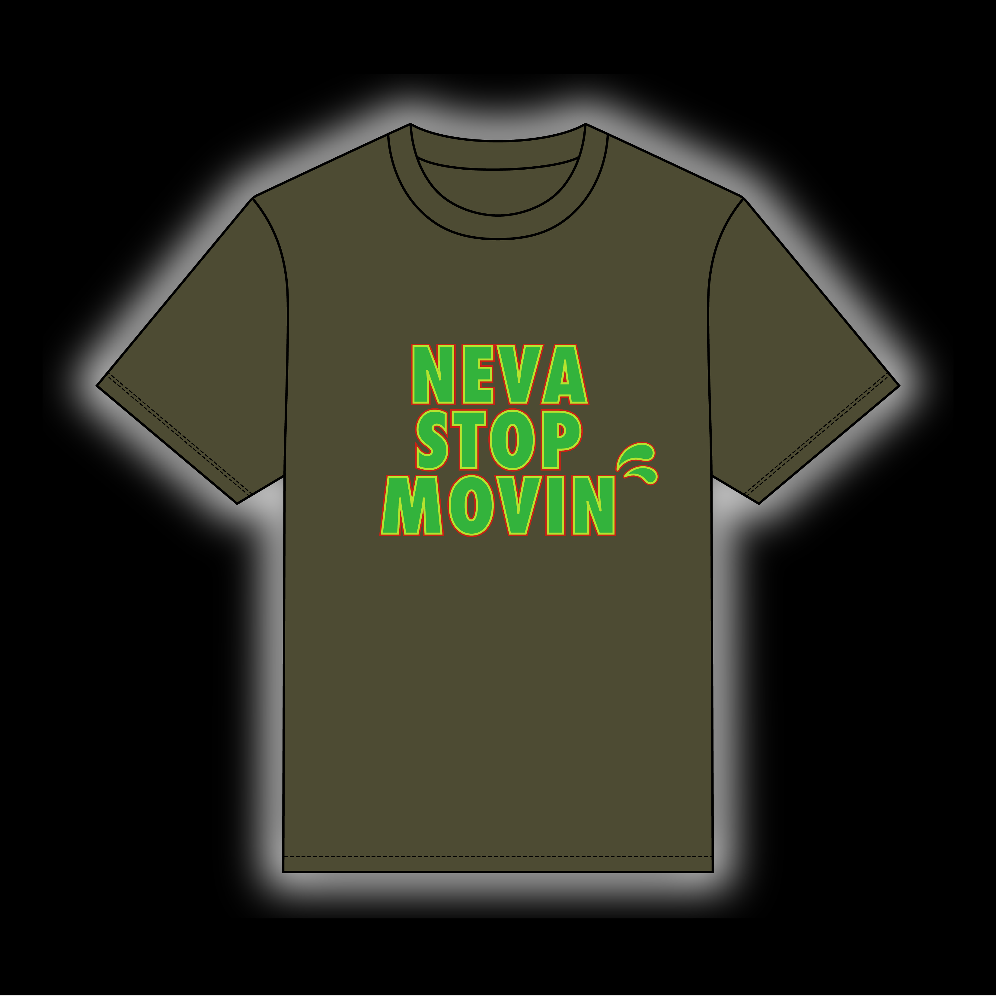 Neva Stop Movin T-shirt [Rasta Olive]
