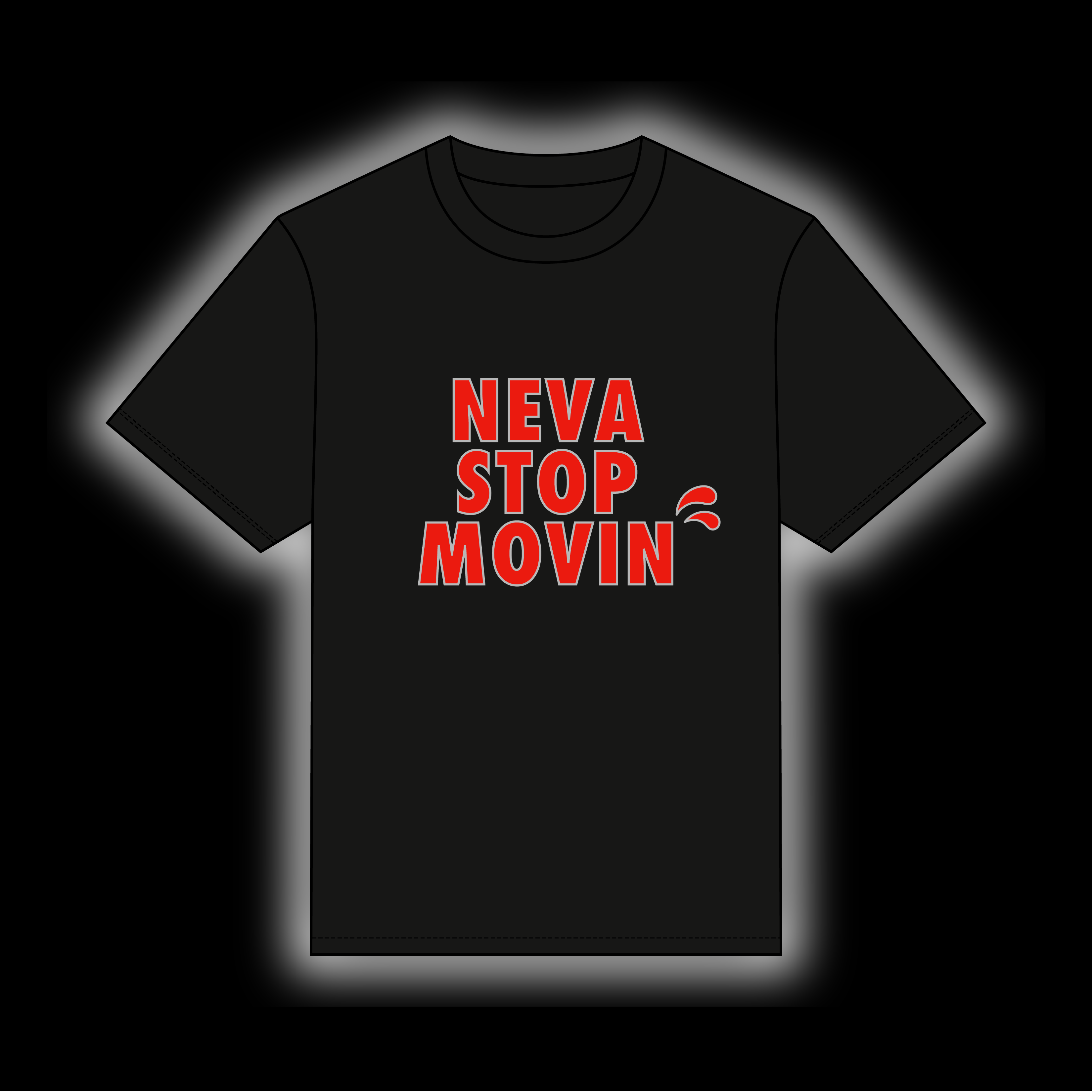 Neva Stop Movin T-shirt [Bright Crimson]